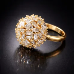 Simple Style Geometric Solid CZ Diamond Ring DIVIJEWL_RING102