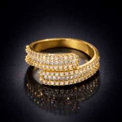 Simple Style Geometric Solid CZ Diamond Ring DIVIJEWL_RING103