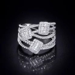 Multi Layer CZ Diamond Ring DIVIJEWL_RING106.1