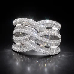New Cross Luxurious CZ Diamond Ring DIVIJEWL_RING109