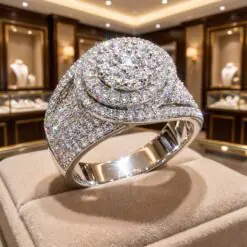 Sparkling Round Cut Pave CZ Diamond Swirl Cocktail Ring DIVIJEWL_RING100.6