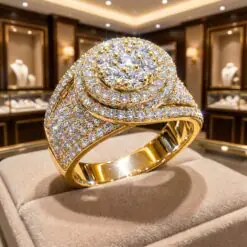 Sparkling Round Cut Pave CZ Diamond Swirl Cocktail Ring DIVIJEWL_RING100.5