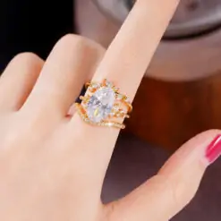 New Style Princess Cut Luxurious CZ Diamond Ring DIVIJEWL_RING109 9 DIVIJEWL RING109.3