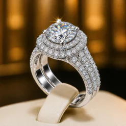 Unique Double Layer Luxurious CZ Diamond Ring DIVIJEWL_RING111.6