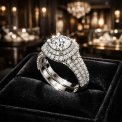Unique Double Layer Luxurious CZ Diamond Ring DIVIJEWL_RING111 8 DIVIJEWL RING111.1