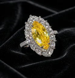 18K Gold Plated Yellow Sapphire Ring High-end Jewelry DIVIJEWL_RING113.1