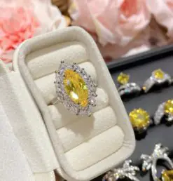 18K Gold Plated Yellow Sapphire Ring High-end Jewelry DIVIJEWL_RING113 7 18K Gold Plated Yellow Sapphire Ring High-end Jewelry DIVIJEWL_RING113.1