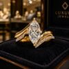 18K Gold Plated 4ct Marquise Cut Diamond Engagement Ring 2 18K Gold Plated 4ct Marquise Cut Diamond Engagement Ring