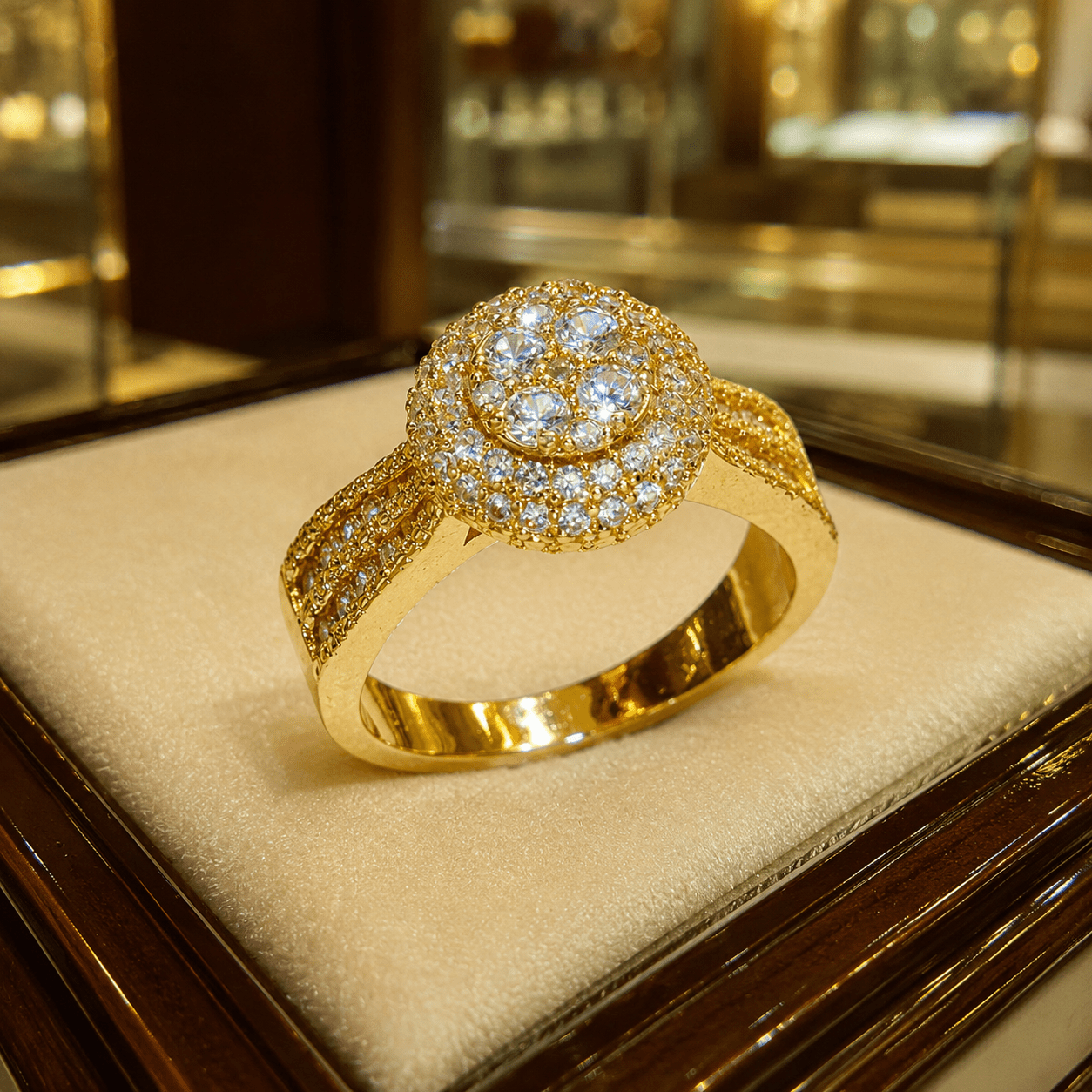 Micro Paved Luxurious CZ Diamond Ring DIVIJEWL_RING117 4 Micro Paved Luxurious CZ Diamond Ring DIVIJEWL_RING117.2