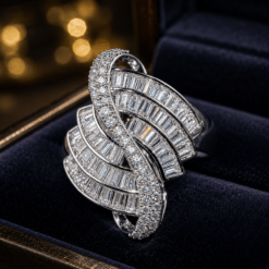 Geometric Claw Setting CZ Diamond Ring For Women DIVIJEWL_RING120.3