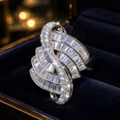 Geometric Claw Setting CZ Diamond Ring For Women DIVIJEWL_RING120.4