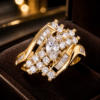 Geometric Claw Setting CZ Diamond Ring For Women DIVIJEWL_RING121
