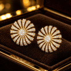 Geometric Stud Earrings For Women With Claw Setting DIVIJEWL_EARR58
