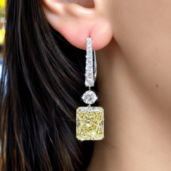 Beautiful Drop Yellow Earrings For Women in CZ Diamonds DIVIJEWL_EARR61