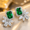 Beautiful Green Earrings For Women in CZ Diamonds DIVIJEWL_EARR62