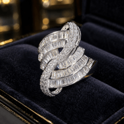 Geometric Claw Setting CZ Diamond Ring For Women DIVIJEWL_RING120