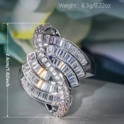 Geometric Claw Setting CZ Diamond Ring For Women DIVIJEWL_RING120.2