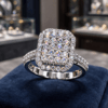 18K White Gold Plated Luxury Square Design CZ Diamond Ring 1 18K White Gold Plated Luxury Square Design CZ Diamond Ring DIVIJEWL_RING116.3