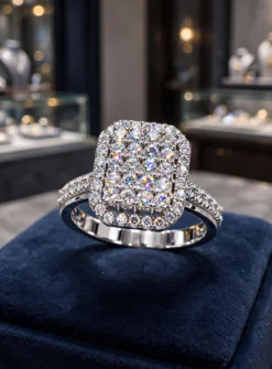 18K White Gold Plated Luxury Square Design CZ Diamond Ring DIVIJEWL_RING116.3