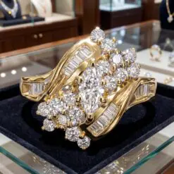 Geometric Claw Setting CZ Diamond Ring For Women DIVIJEWL_RING121.1